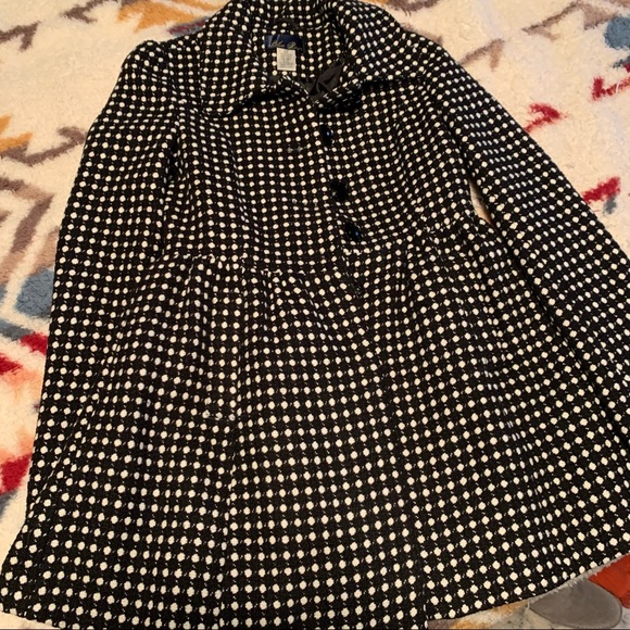Perfect black and white peplum pea coat - Picture 1 of 7